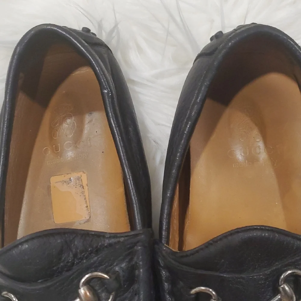 Gucci Black Leather Moccasins with Silver Detail - Picture 3 of 16